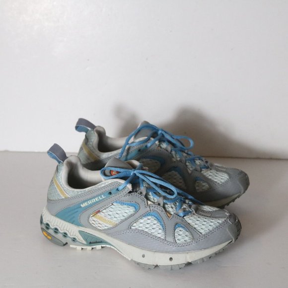 Merrell Womens Overdrive Sky Blue Bungee Hiking Shoes Size 7.5 Open Mesh Gray - Picture 1 of 8